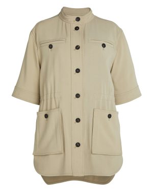 Ferragamo - Longline Cotton-Blend Utility Jacket - Tan - IT 40 - Moda Operandi