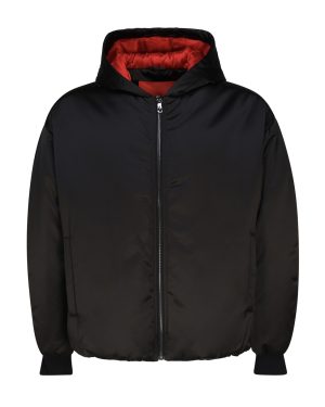 Ferrari Shiny Fabric Bomber Jacket With Hood