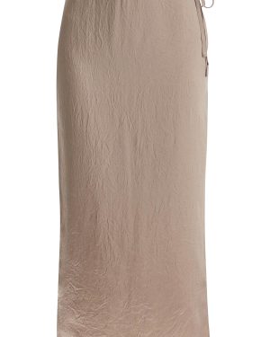 Filippa K ruffled Satin Midi Skirt With