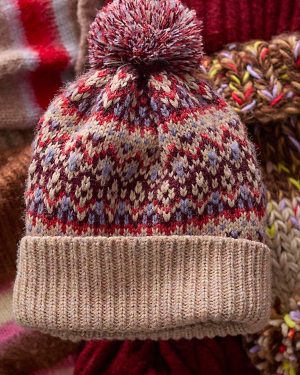 First Frost Fairisle Pom Pom Beanie at Free People in Ivory