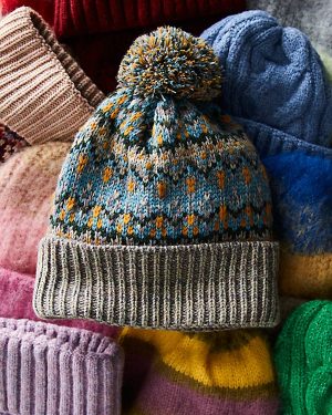 First Frost Fairisle Pom Pom Beanie at Free People in Sage