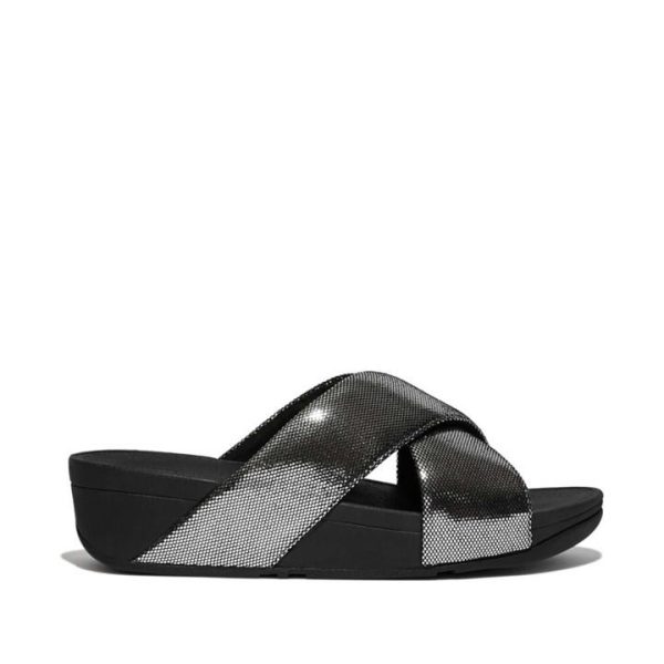 Fitflop Lulu Lustra Cross Sliders - Black