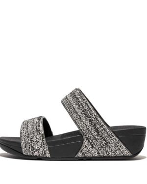 Fitflop Lulu Shimmerweave Sliders - Black