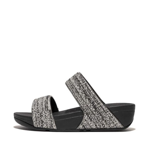 Fitflop Lulu Shimmerweave Sliders - Black