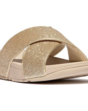 Fitflop Womens Lulu Glitterdust Cross Summer Sliders UK Size 8 (EU 42)