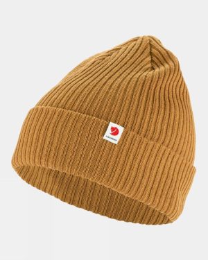 Fjallraven Unisex Rib Beanie - Dark Yellow