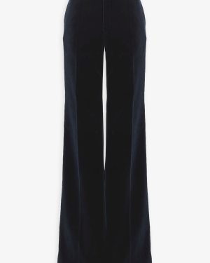 Flared tailored velvet trousers