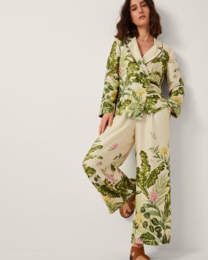 Fleur Floral Print Shacket Cream