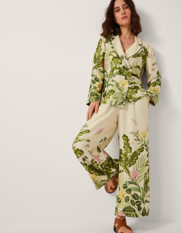 Fleur Floral Print Shacket Cream