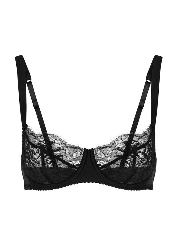Fleur OF England Signature Lace Balcony bra - Black - 34B