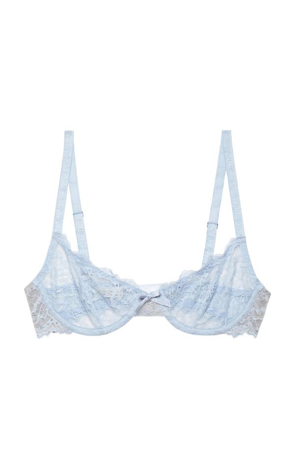 Fleur du Mal - Bianca Lace Balconette Bra - Light Blue - 32DD - Moda Operandi