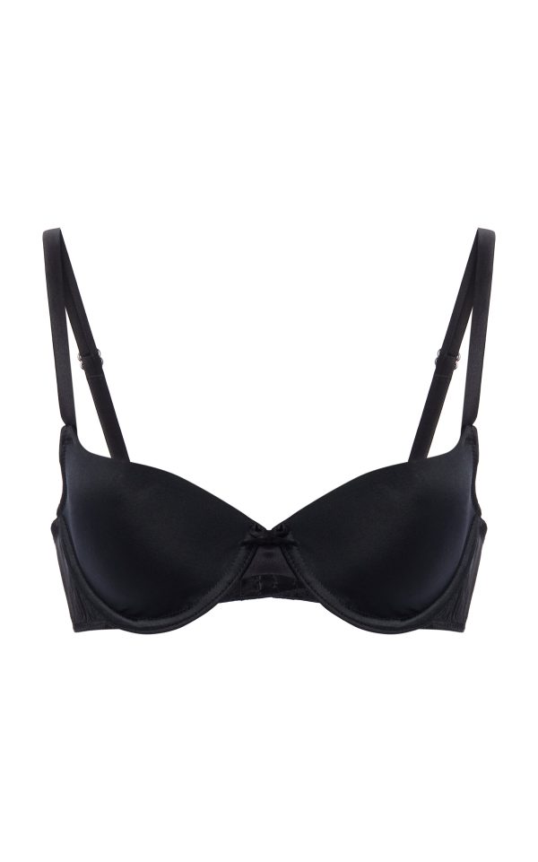 Fleur du Mal - Satin Luxe Balconette Bra - Black - 36A - Moda Operandi