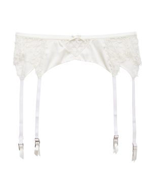 Fleur du Mal - x Galia Lahav Daphne Lace Garter Belt - White - 1 - Moda Operandi