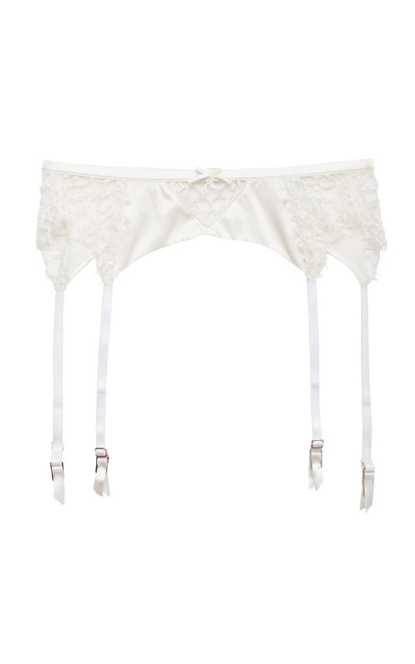 Fleur du Mal - x Galia Lahav Daphne Lace Garter Belt - White - 1 - Moda Operandi