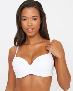 Flexform™ White Padded Flexi Wire Plunge Bra