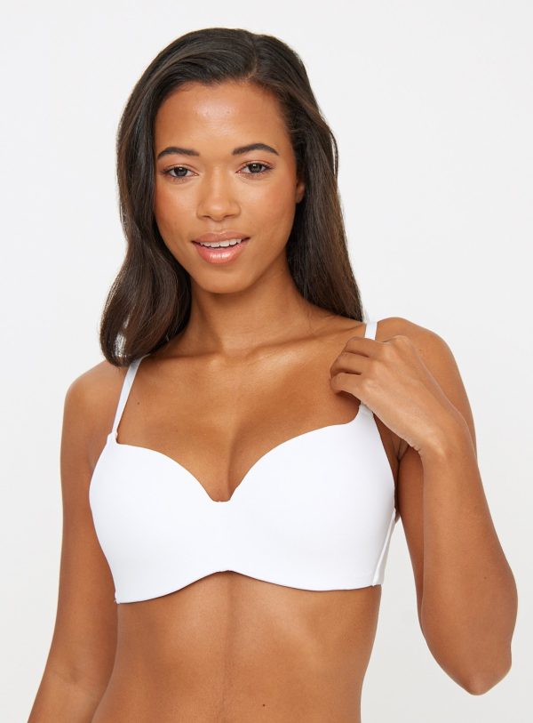 Flexform™ White Padded Flexi Wire Plunge Bra
