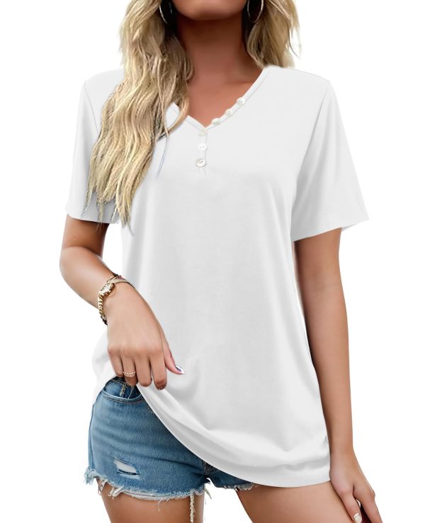 Florboom Long Line T Shirts for Women Casual Loose Fit White 12-14