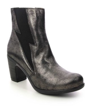 Fly London Kimi Kitty Metallic Womens Heeled Boots P144979-001 in a Plain Leather in Size 36