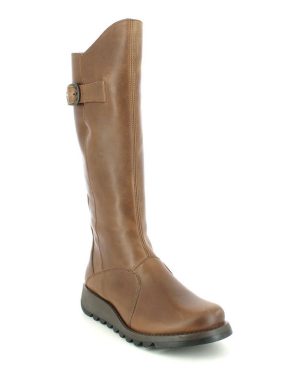 Fly London Mol 2 Camel Womens knee-high boots P142912-003 in a Plain Leather in Size 40