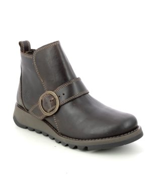 Fly London Sias Sminx Brown leather Womens ankle boots P144812-005 in a Plain Leather in Size 42