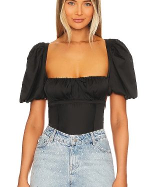 For Love & Lemons Dany Bodysuit in Black. Size XL, XS.
