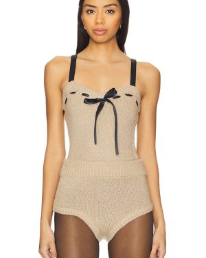 For Love & Lemons Solana Knit Tank Top in Tan. Size M, S, XL, XS.