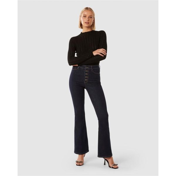 Forever New Natalie Embellished Knit Top - Black