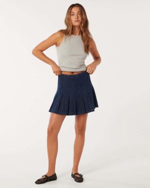 Forever New Women's Chelsea Denim Mini Skirt in Dark Wash, Size 16 100% Cotton