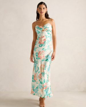 Forever New Women's Leslie Bustier Slip Dress in Fable Floral, Size 6 100% Viscose
