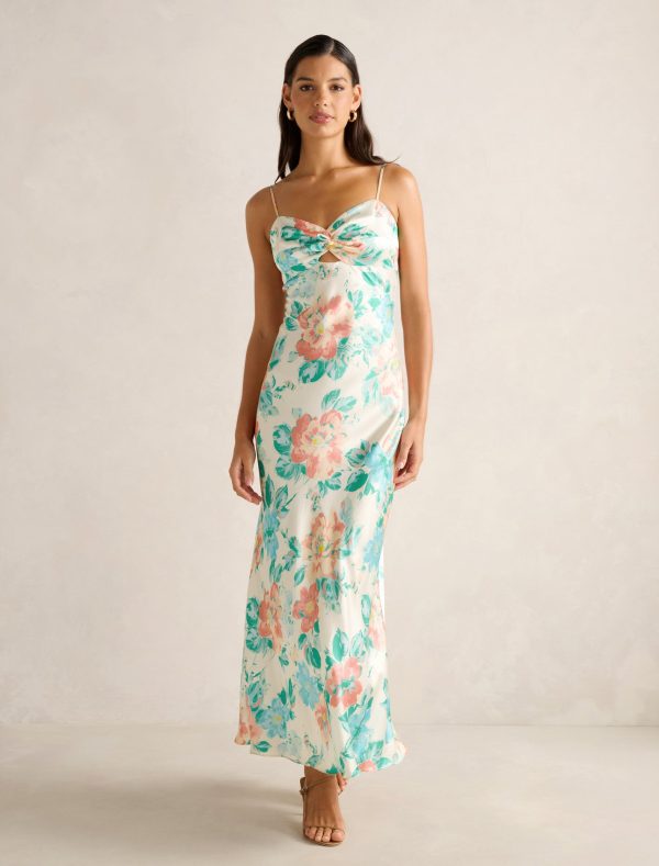Forever New Women's Leslie Bustier Slip Dress in Fable Floral, Size 6 100% Viscose