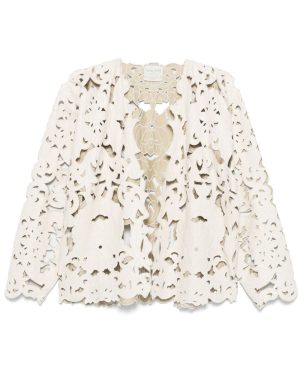 Forte Forte Vegan Leather Embroidered Bomber Jacket