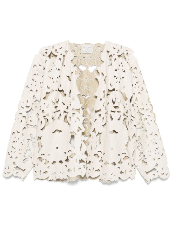 Forte Forte Vegan Leather Embroidered Bomber Jacket