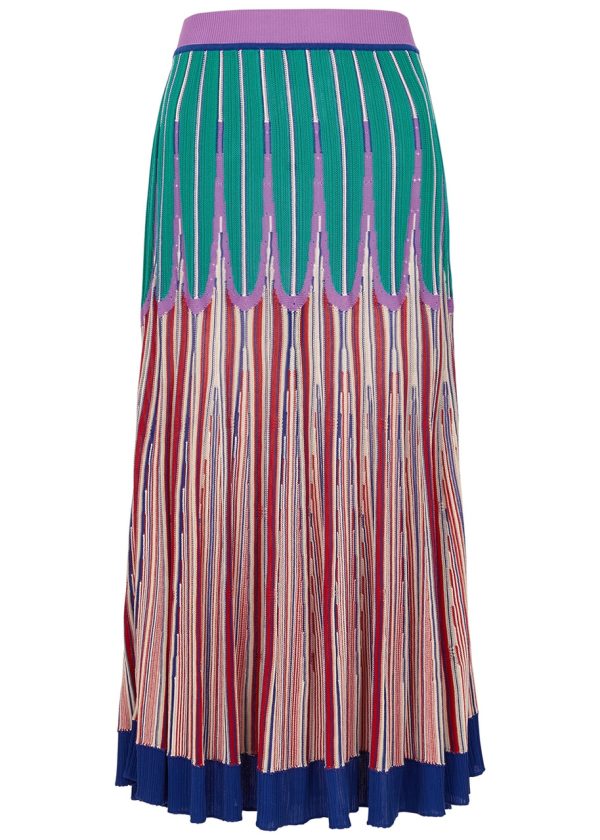 Forte_forte Happy Sun Intarsia Cotton-blend Midi Skirt - Multicoloured - 2