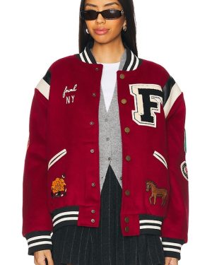 Found Letterman Varsity Jacket in Red. Size M, S, XS.