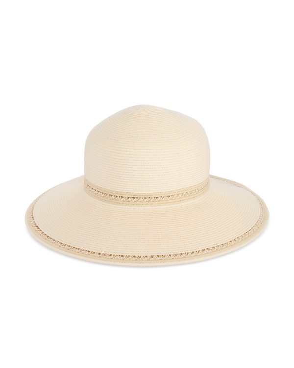Fraas Woven Trim Wide Brim Sun Hat