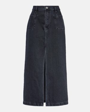 Frame Le Bardot denim midi skirt