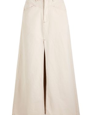 Free People Come As You Are Denim Maxi Skirt - Cream - 6 (UK10 / S)