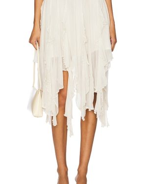 Free People Susanna Midi Skirt in Ivory. Size M, S, XS.