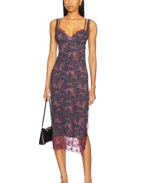 Free People x Intimately Fp Party Crasher Midi Slip Dress in Mauve,Grey. Size M, S, XL, XS.
