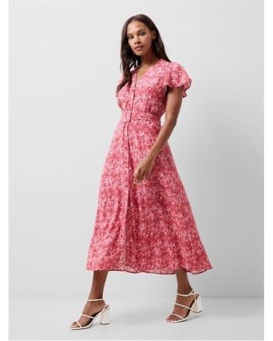 French Connection Delph Tea Dress - Red