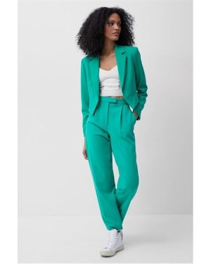 French Connection Indi Whisper Ruth Cropped Blazer - Green