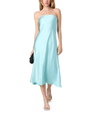 French Connection Oona Satin Strapless Midi Dress