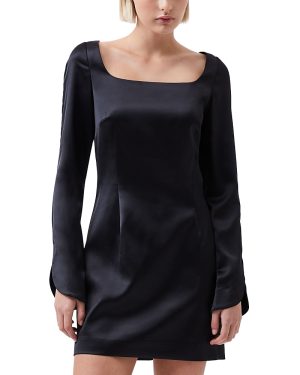 French Connection Structured Satin Split Sleeve Dress