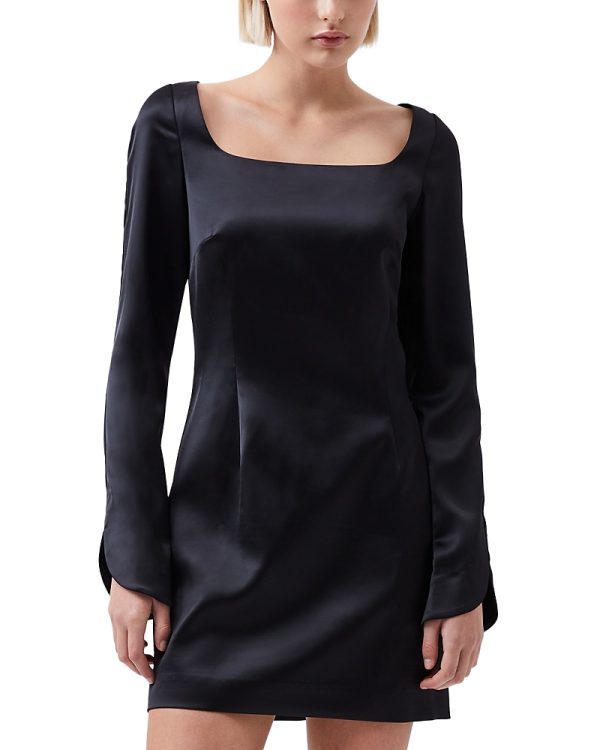 French Connection Structured Satin Split Sleeve Dress