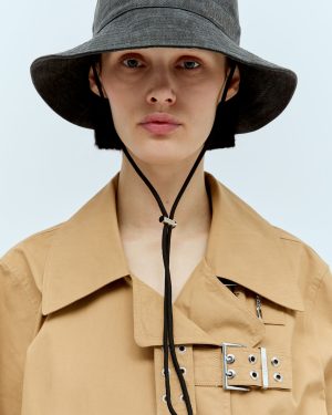GANNI Denim Bucket Hat - Woman Hats Black Xs - S