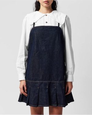 GANNI Denim Mini Smock Dress - Blue
