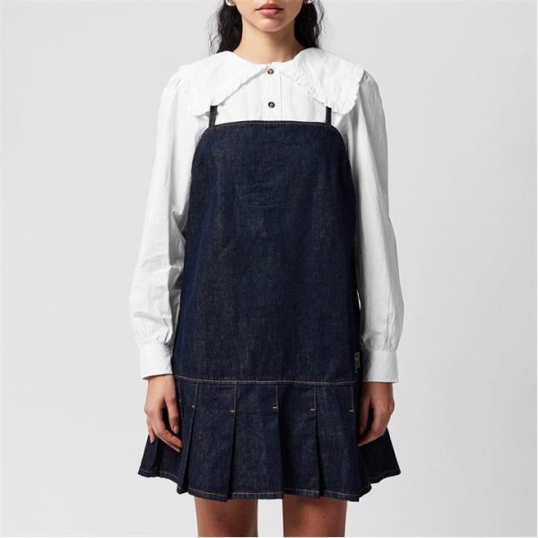 GANNI Denim Mini Smock Dress - Blue