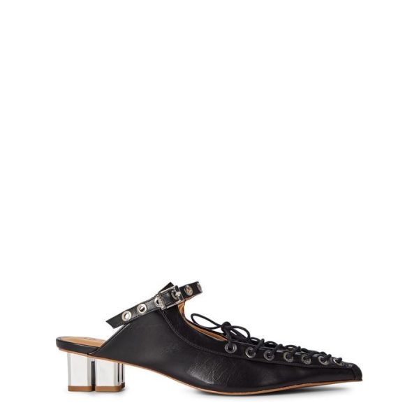 GANNI Lace Mules - Black