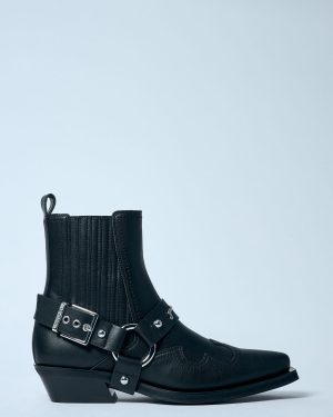 GANNI Low-cut Western Chelsea Boots - Woman Boots Black Eu - 39