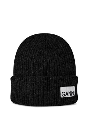 GANNI Oversized Beanie - Black